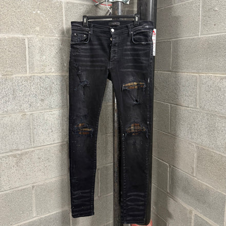 Amiri Jeans MX1 Plaid Patch - Size 34