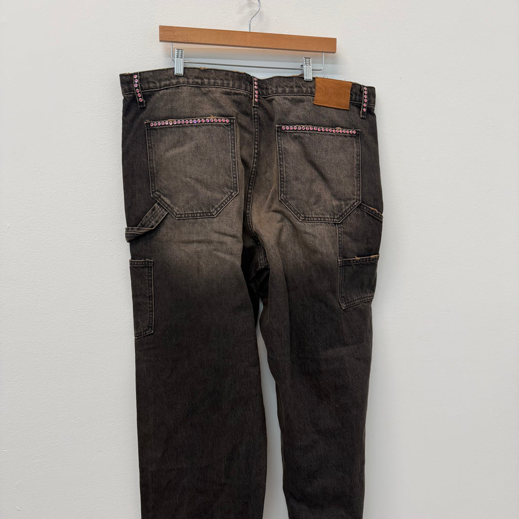 Bossi Rhinestone Black Denim Jeans - Size 40