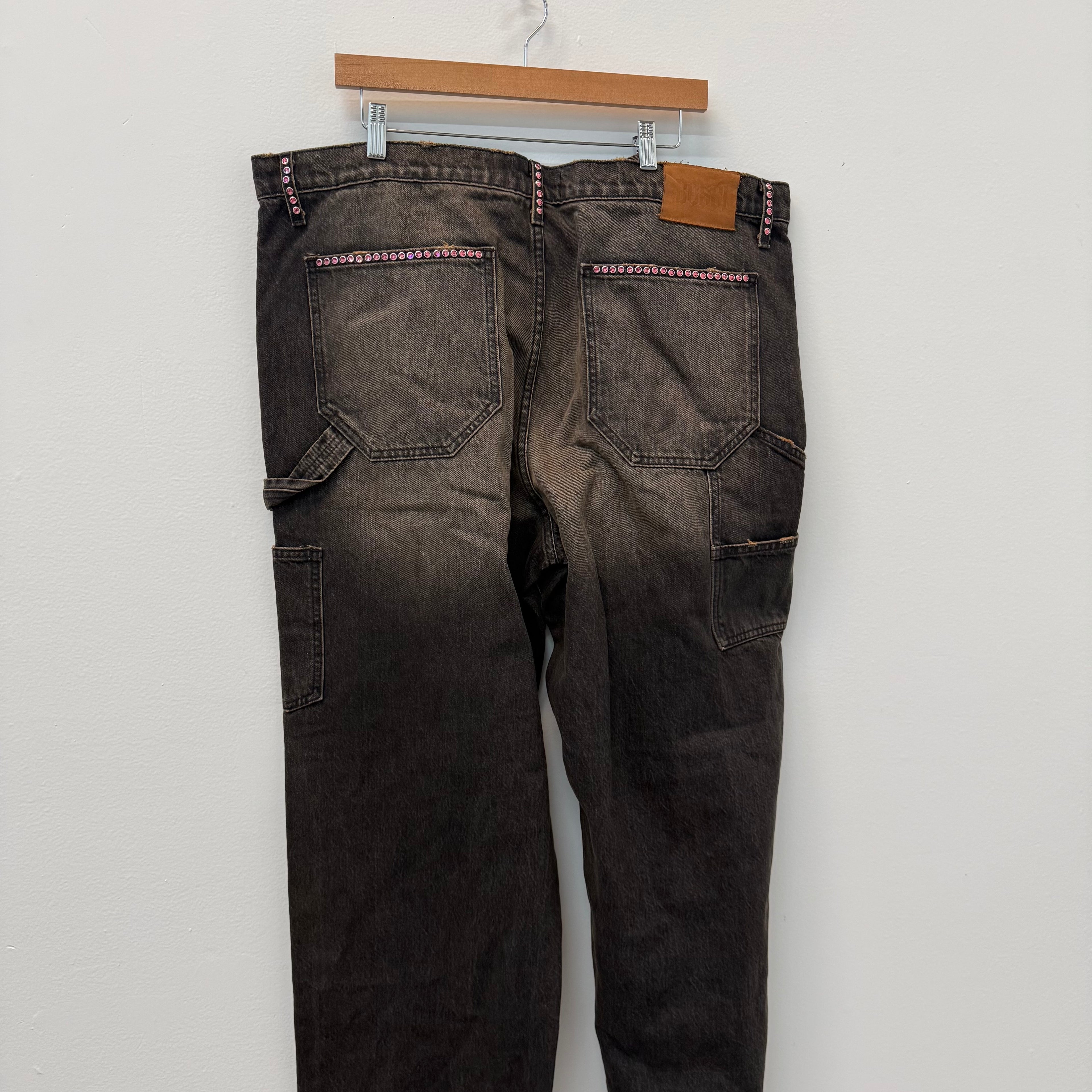 Bossi Rhinestone Black Denim Jeans - Size 40