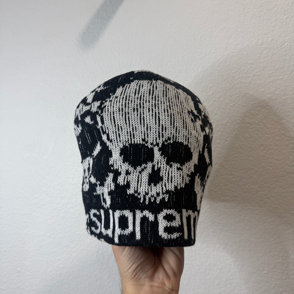 Supreme Vanson Leather Skulls Beanie Black