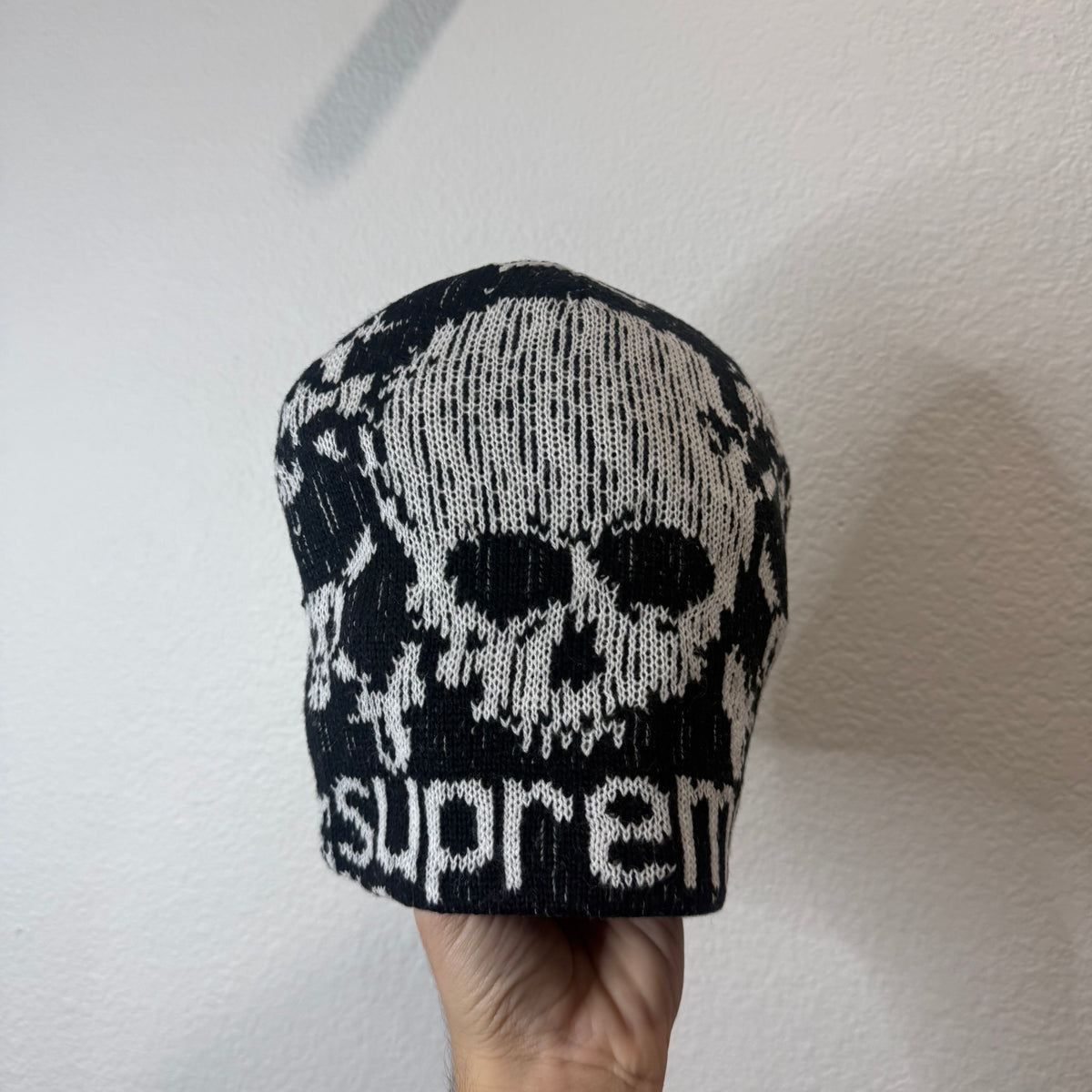Supreme Vanson Leather Skulls Beanie Black