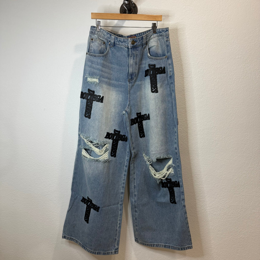Bottega Desires Holy Grail Cross Denim - Size 34