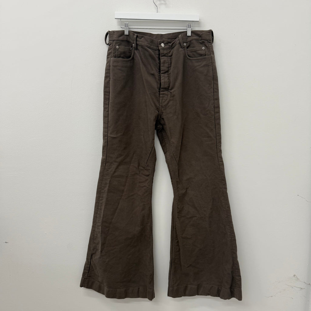 Rick Owens Bolan Bootcut Brown Corduroy Jeans - Size 34