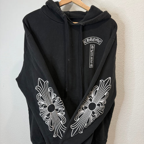 Chrome Hearts T-Bar Floral Hoodie Black - Size S