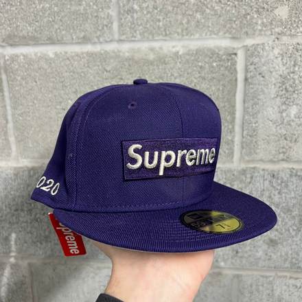 Supreme New Era $1M Metallic Box Logo Fitted Purple - 7 3/8