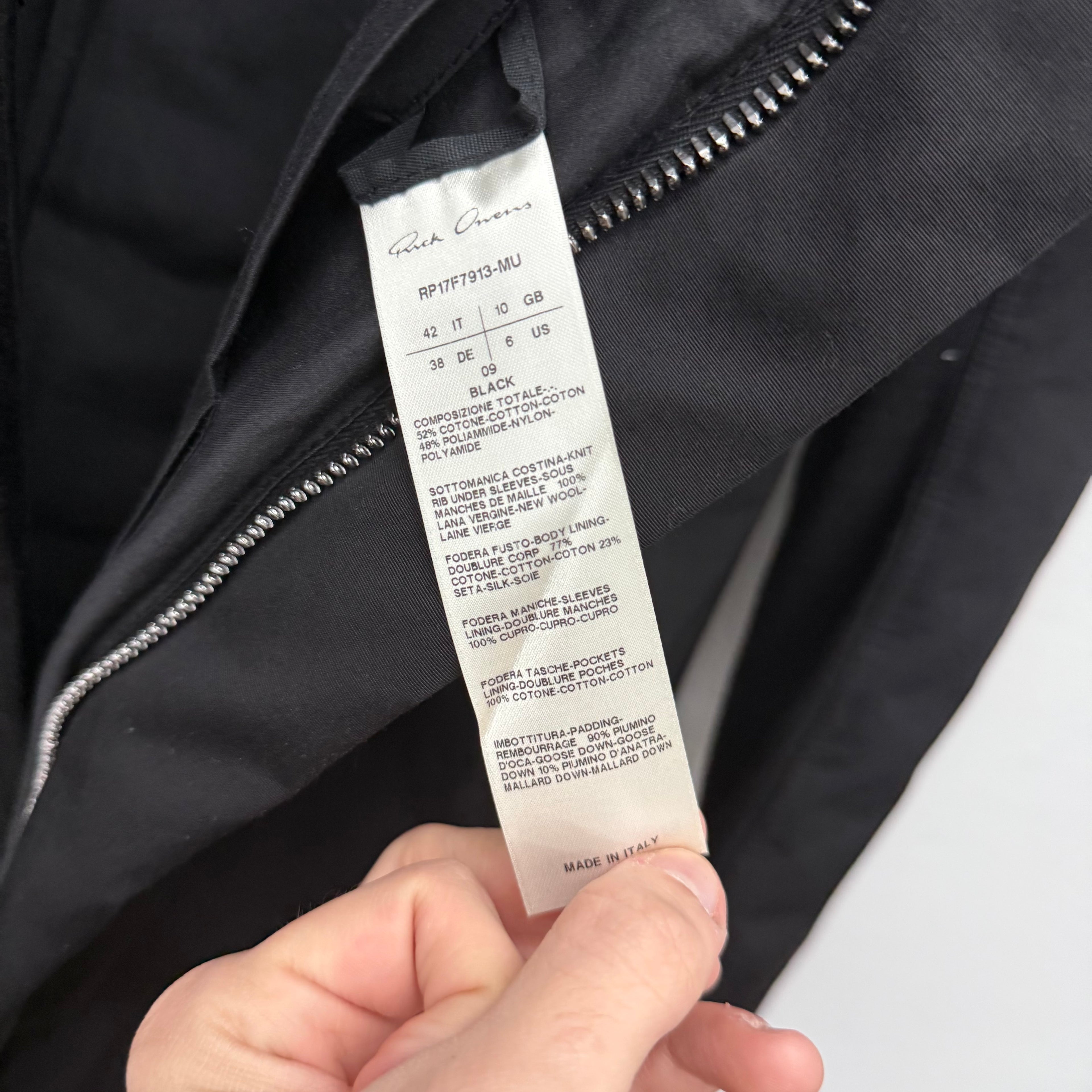 Rick Owens Asymmetrical 2017 Glitter Tubeway Zip Jacket - Ladies Size M