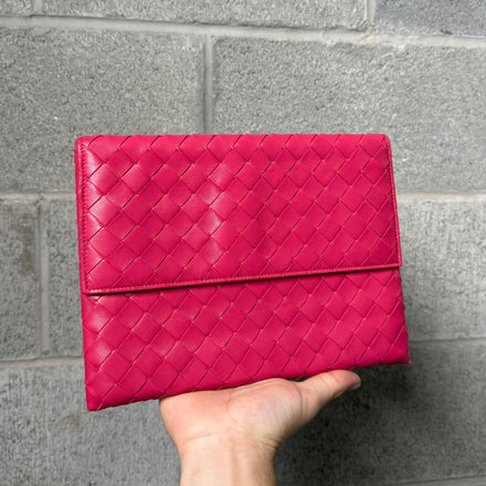 Bottega Veneta Pink Flap Pouch Wallet