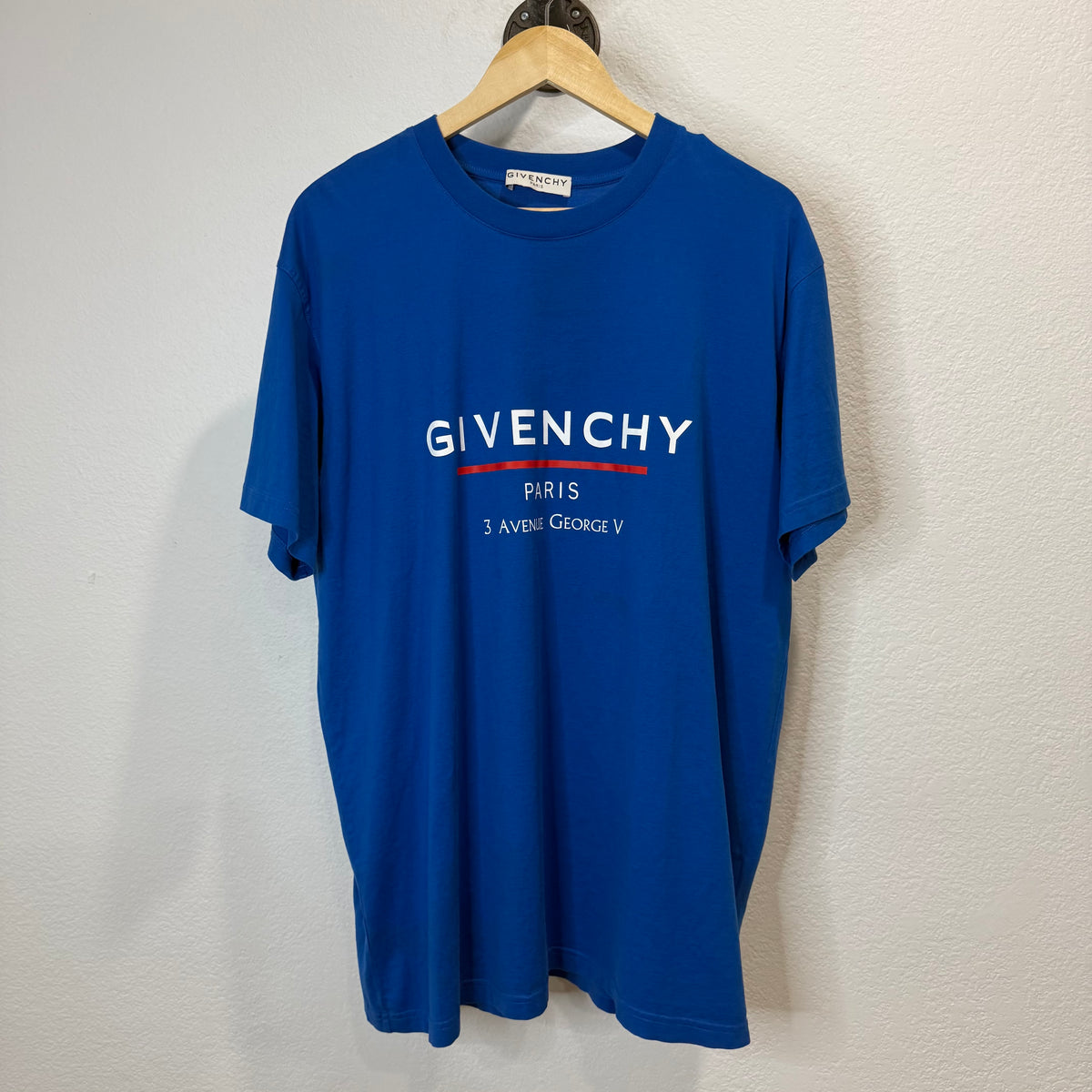 Givenchy Paris Logo T-Shirt Blue - Size M