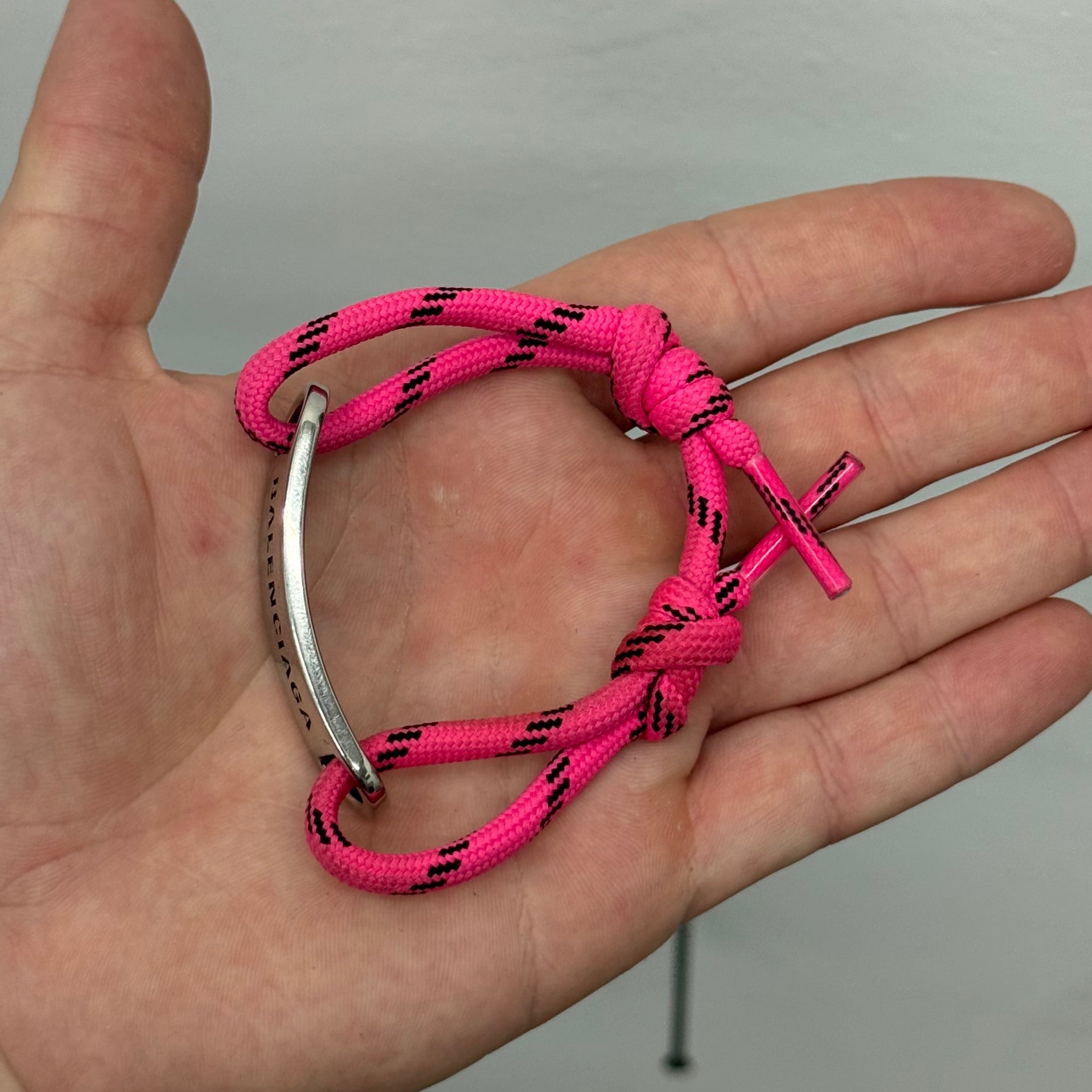 Balenciaga Hand Rope Bracelet Pink