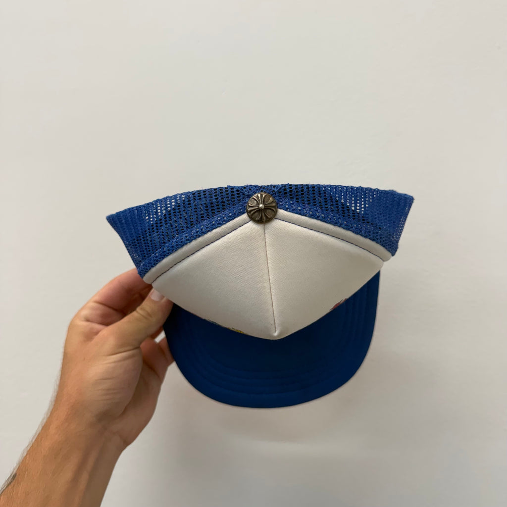 Chrome Hearts Multi Cross Cemetery Blue Trucker Hat