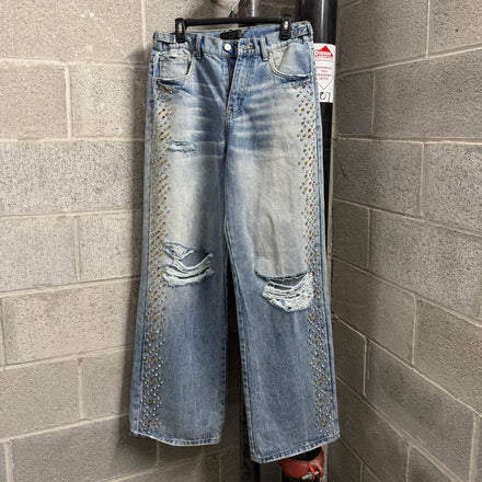 HMDD Studded Blue Denim Jeans - Size S
