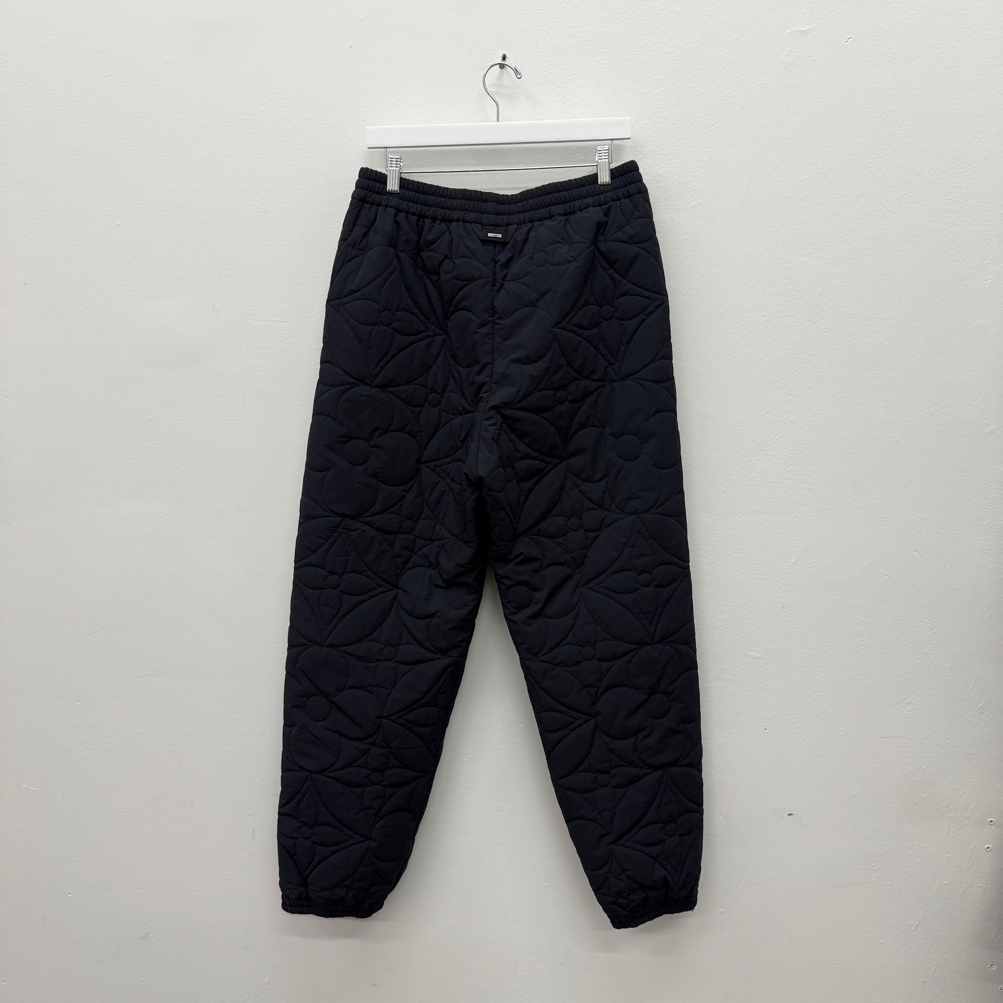 Louis Vuitton Black Flower Monogram Track Pants - Size 40 (US 30)