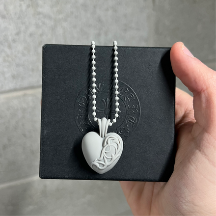 Chrome Hearts Silicone Grey Heart Necklace