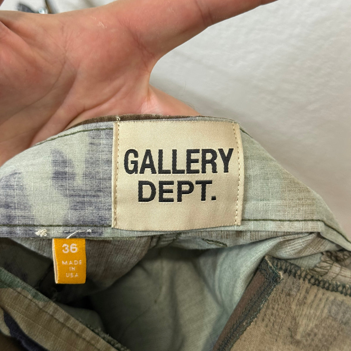Gallery Dept G Patch Wood Camo Patch Cargo Shorts - Size 36