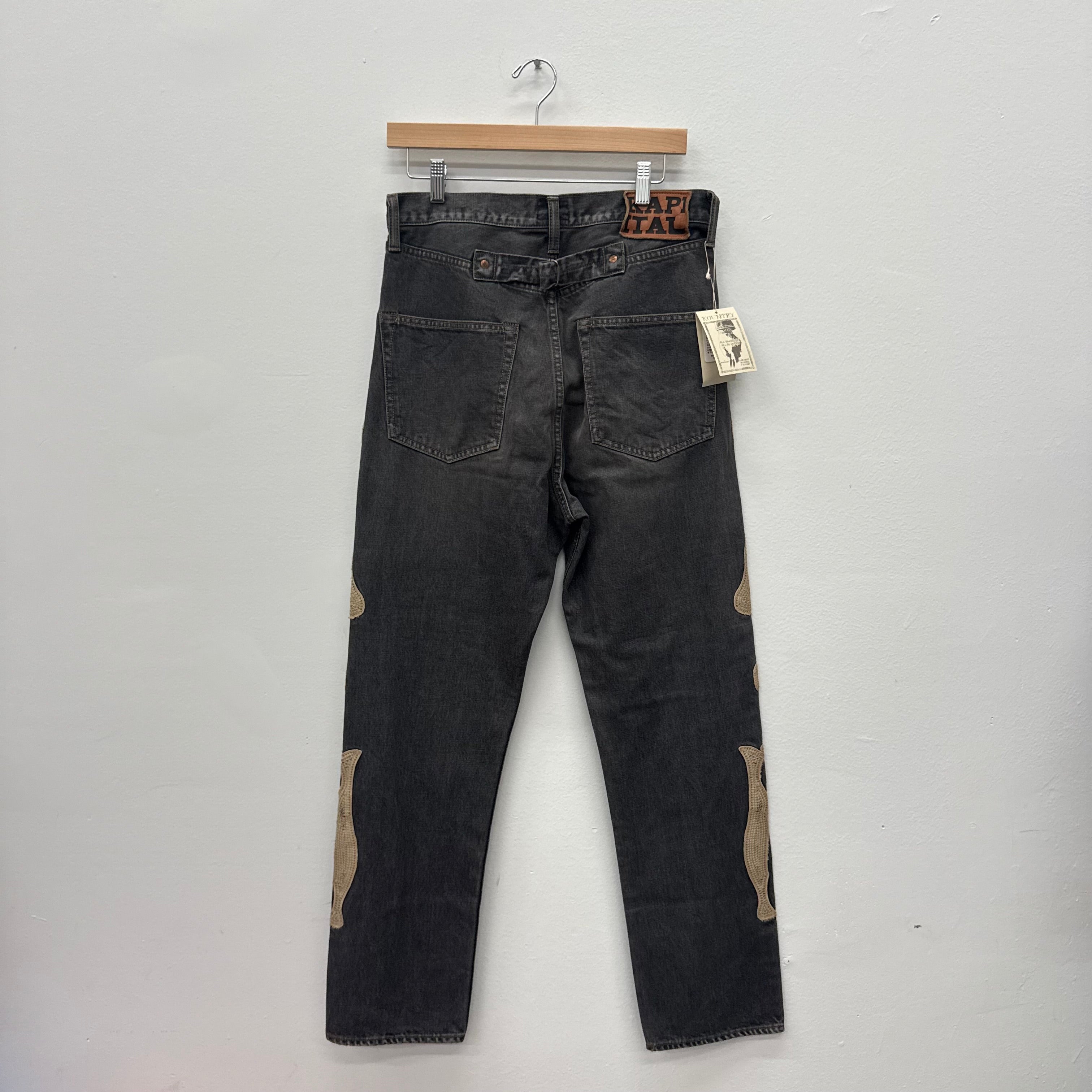 Kapital Grey Bones Denim Pants - Size 32