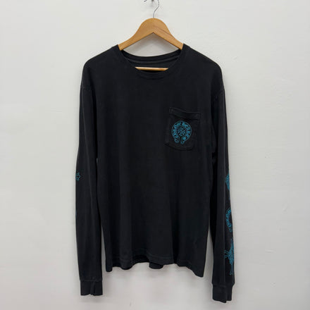 Chrome Hearts Blue Cross Graphic Longsleeve - Size L