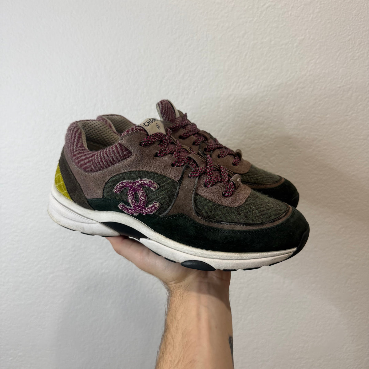 Chanel CC Tweed Skunk Multicolor Trainers - Size 42 (9)