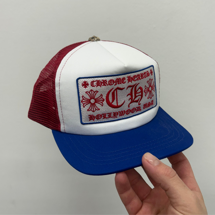 Chrome Hearts NEW Red White Blue USA Trucker Hat