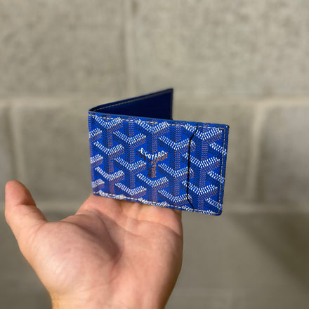 Goyard Goyardine Cardholder Bifold Wallet Blue