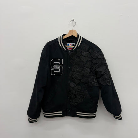 Supreme MLB New Era Black Patch Jacket - Size M