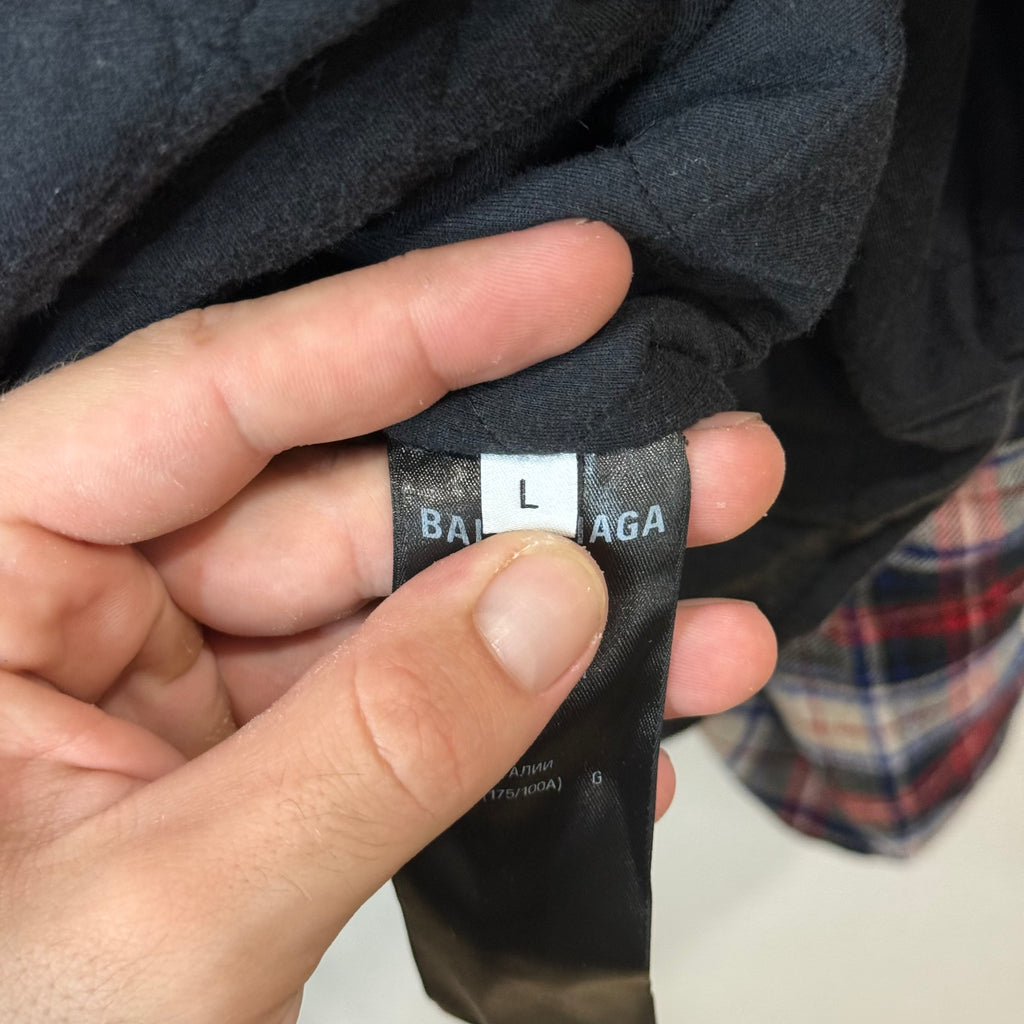 Balenciaga Gradient Plaid Flannel Jacket - Size L