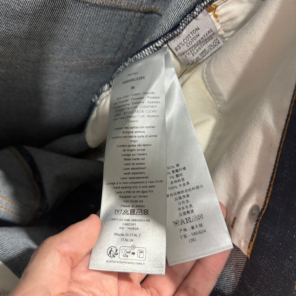 Dior Oblique Cuff Print Denim Jeans - Size 36