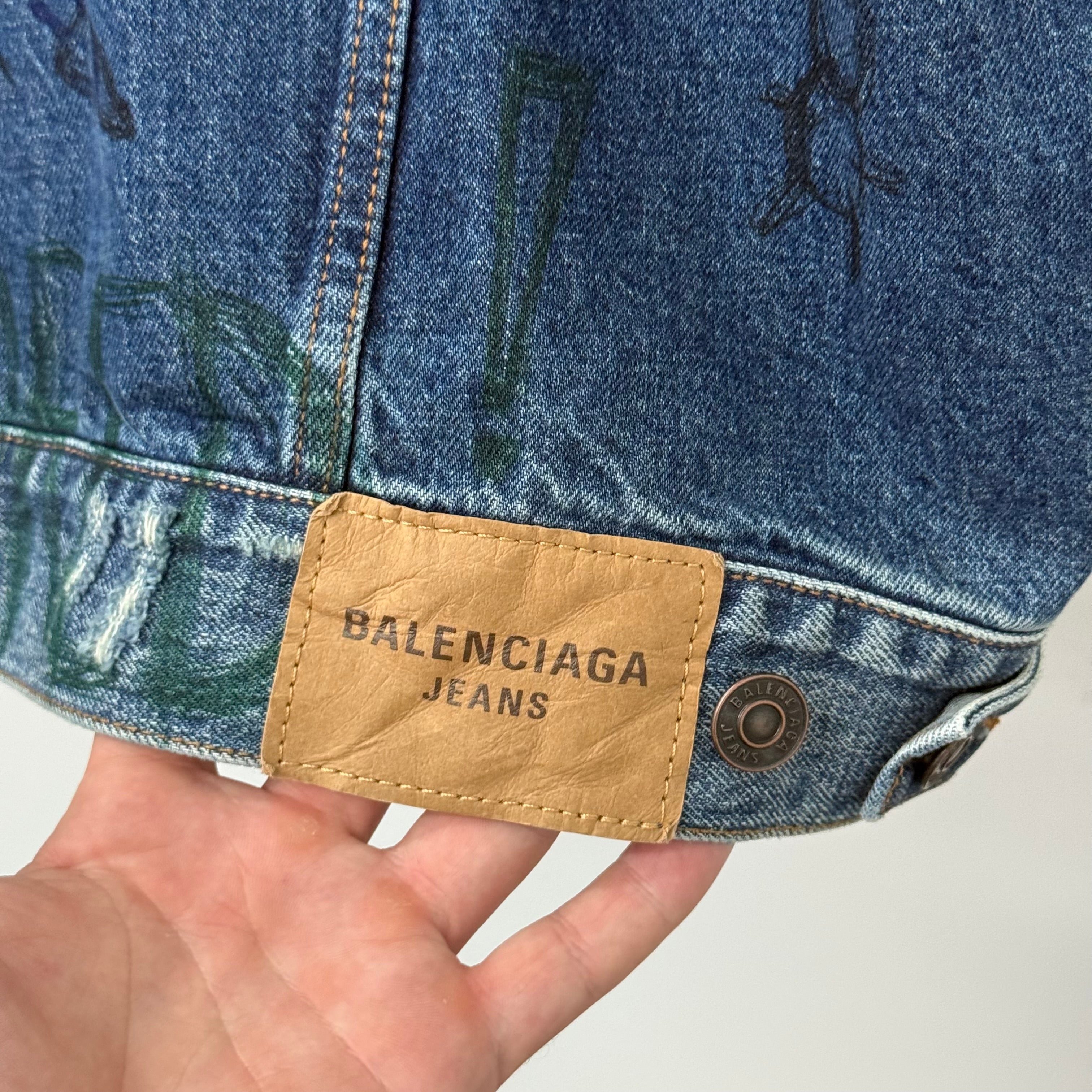 Balenciaga Denim Graffiti Jacket - Size L/XL (2)