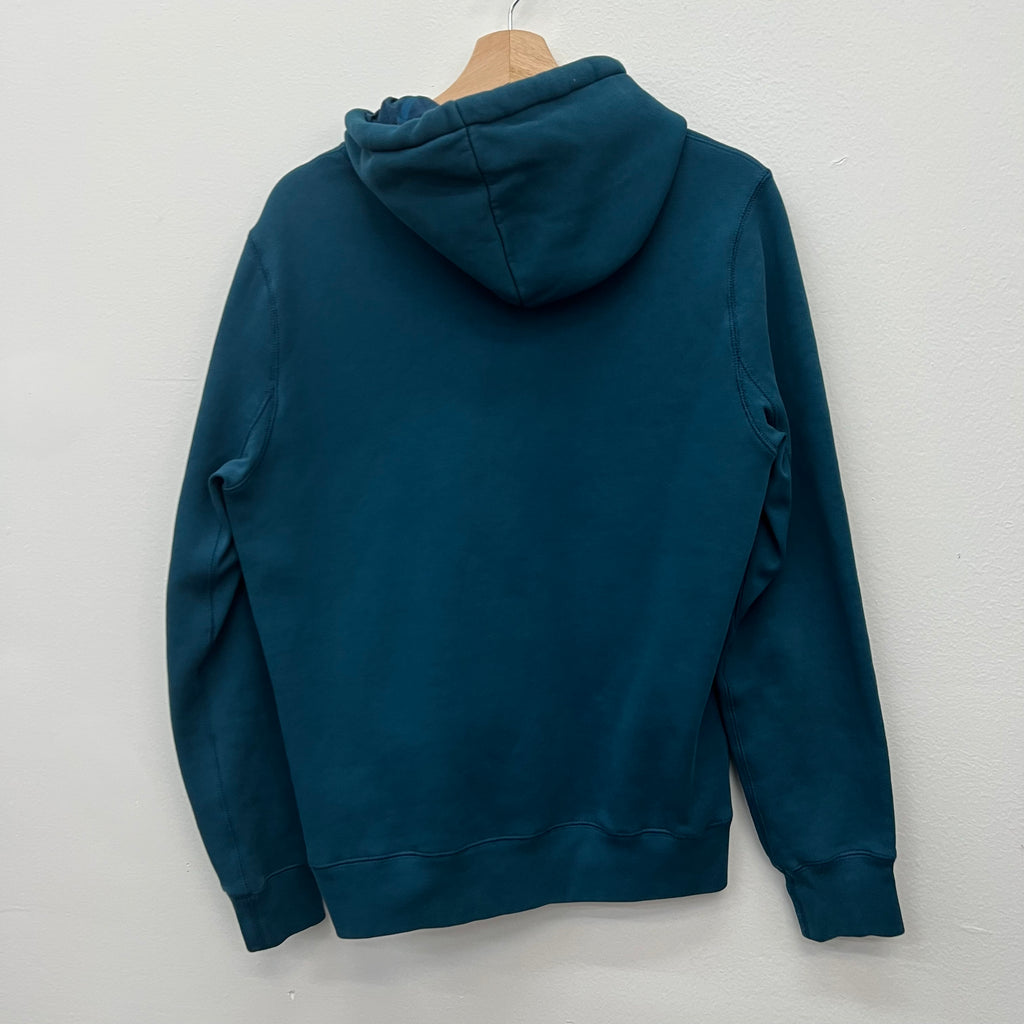Burberry Blue Embroidered Hoodie - Size M