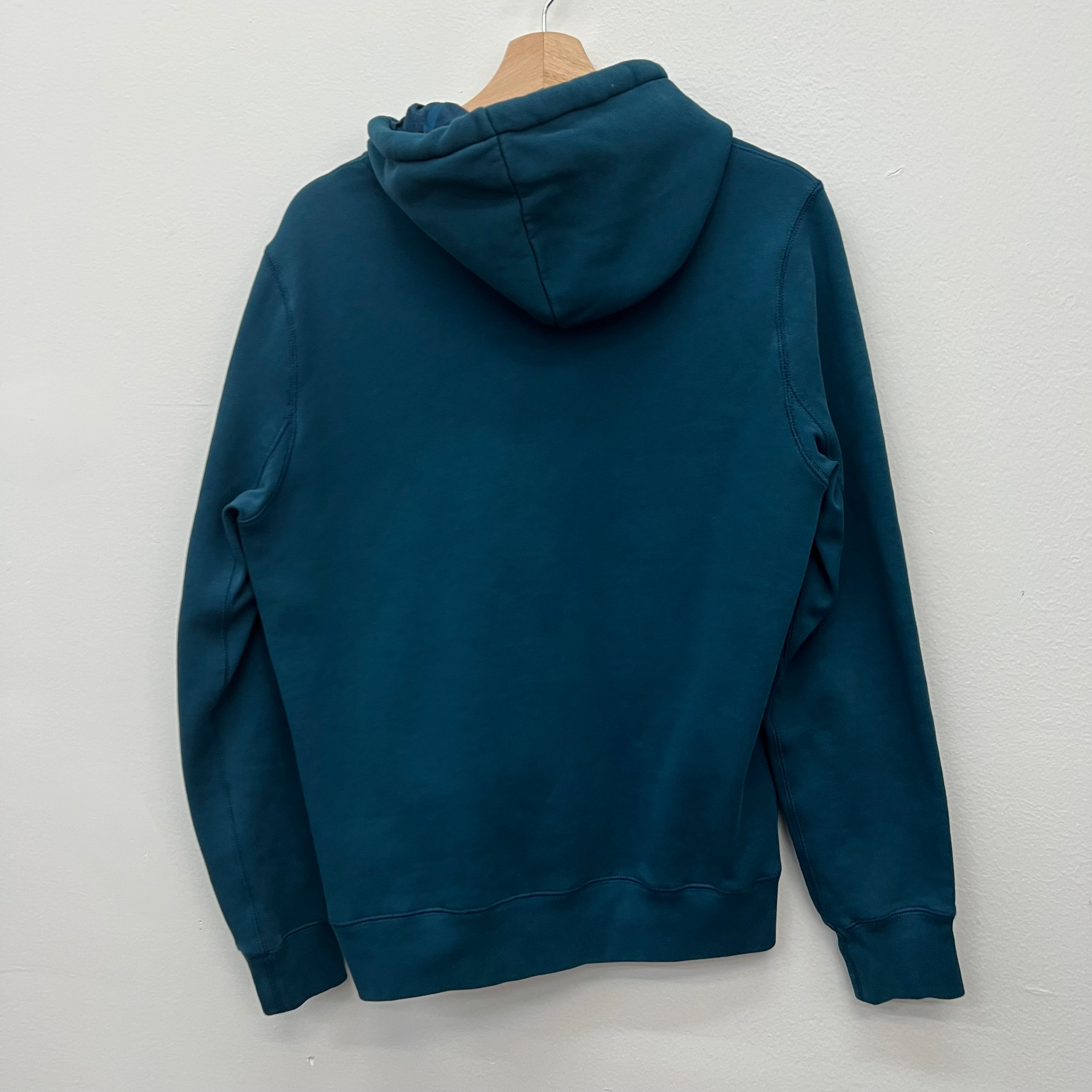 Burberry Blue Embroidered Hoodie - Size M