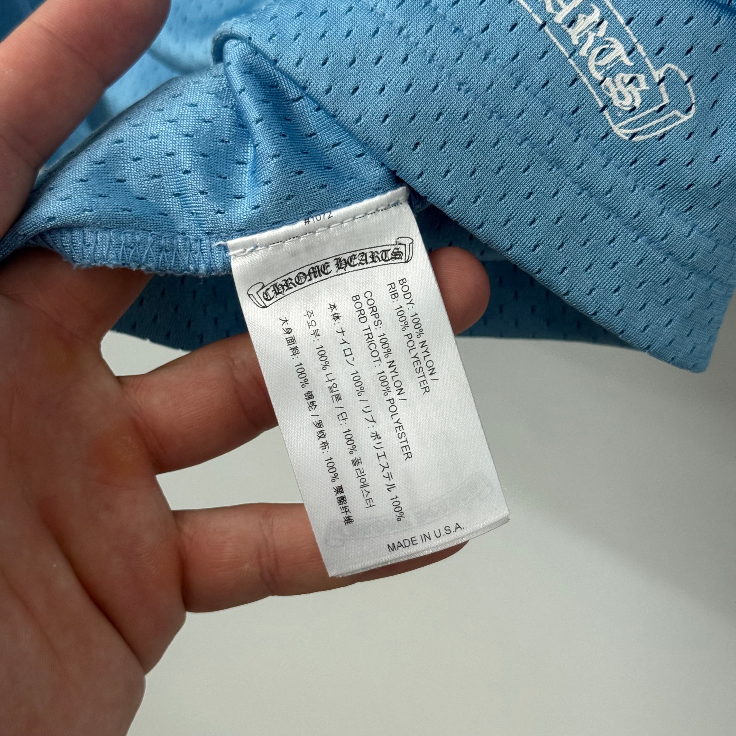 Chrome Hearts Blue Mesh Hockey Jersey - Size M