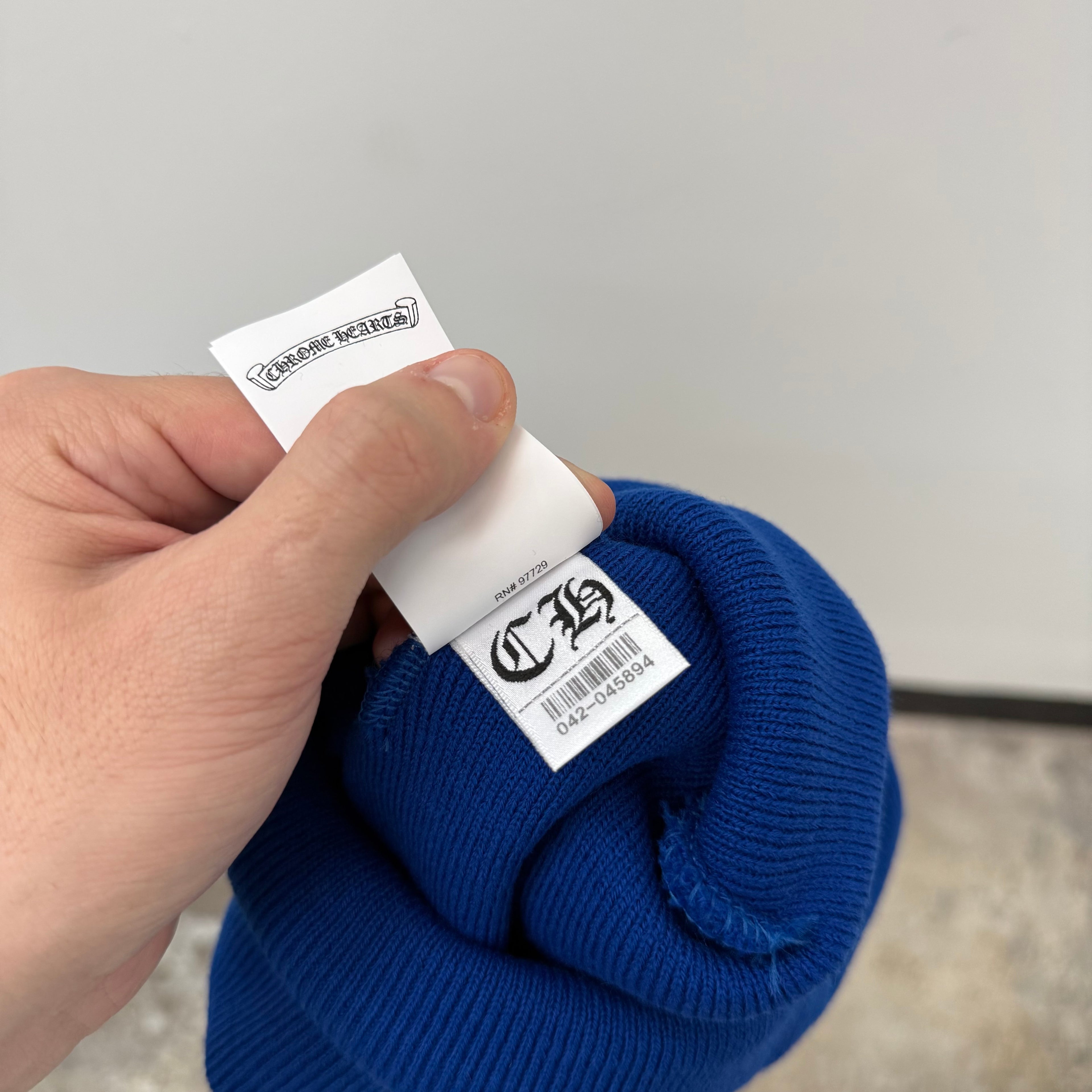 Chrome Hearts Blue CH Embroidery Beanie