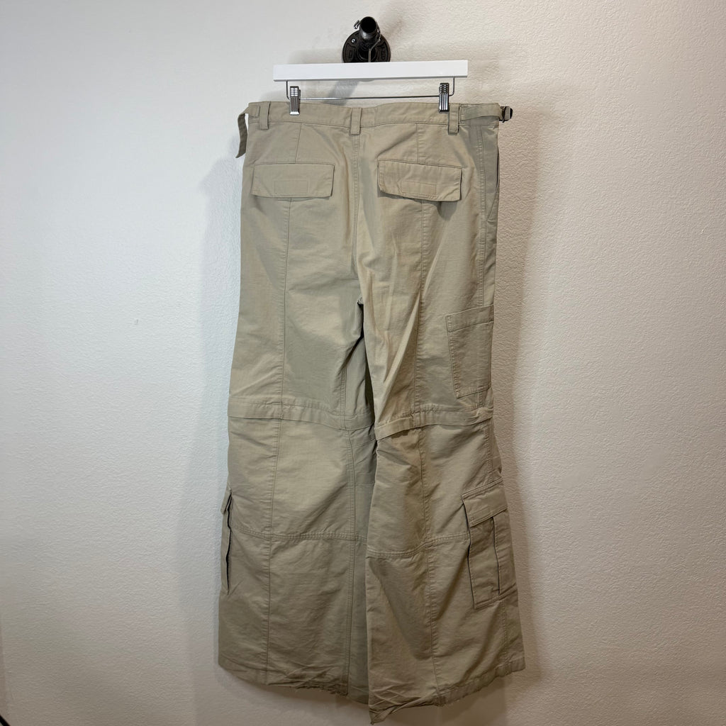 Balenciaga Convertible Beige Flared Cargo Pants - Size XL