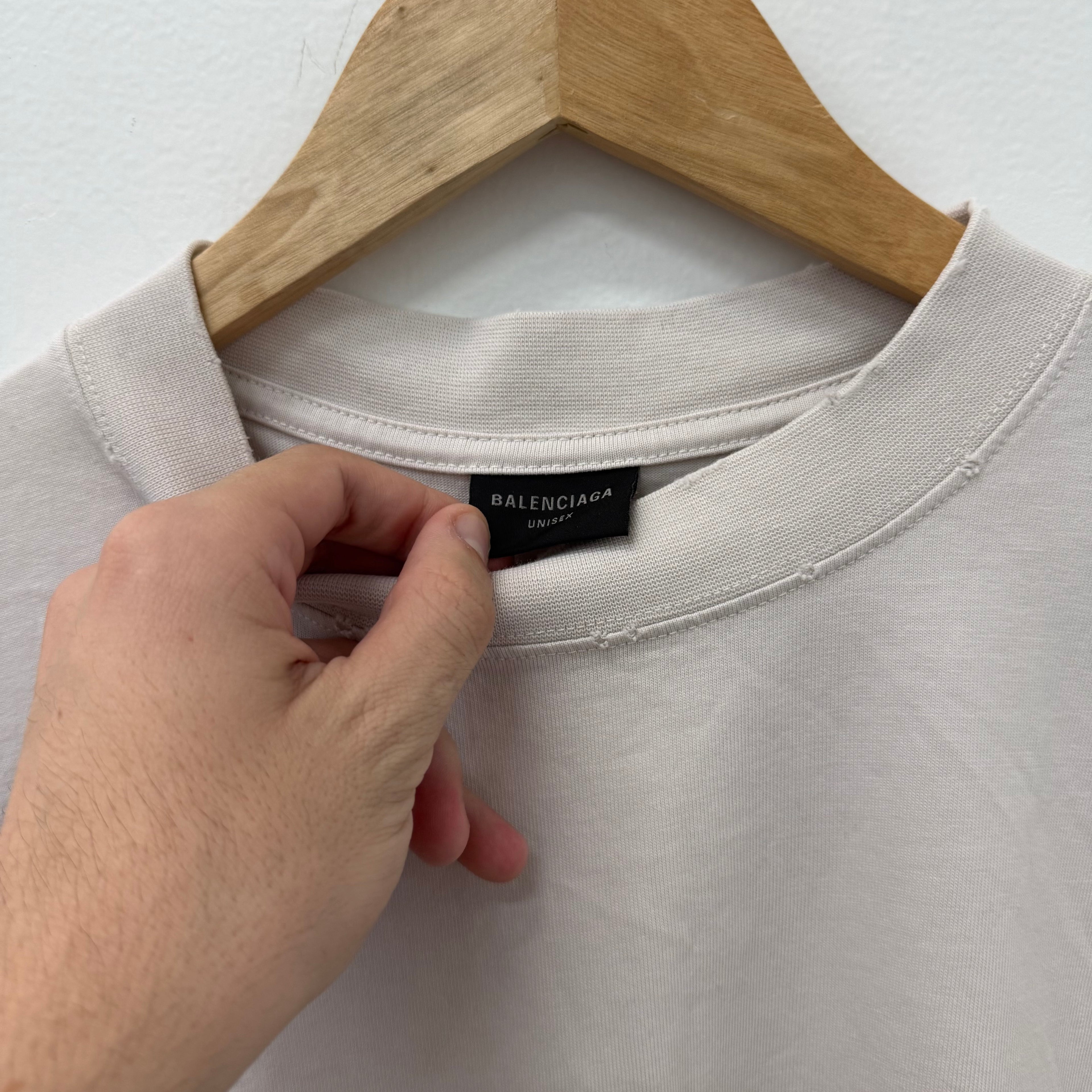 Balenciaga Stencil Logo Shirt White - Size L
