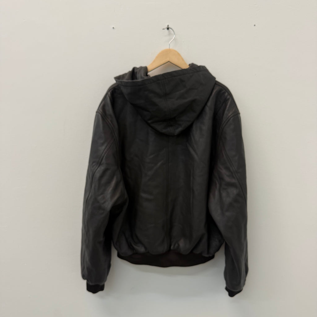 Balenciaga Sporty B Leather Taxi Blouson Hooded Jacket - Size 44 (L)