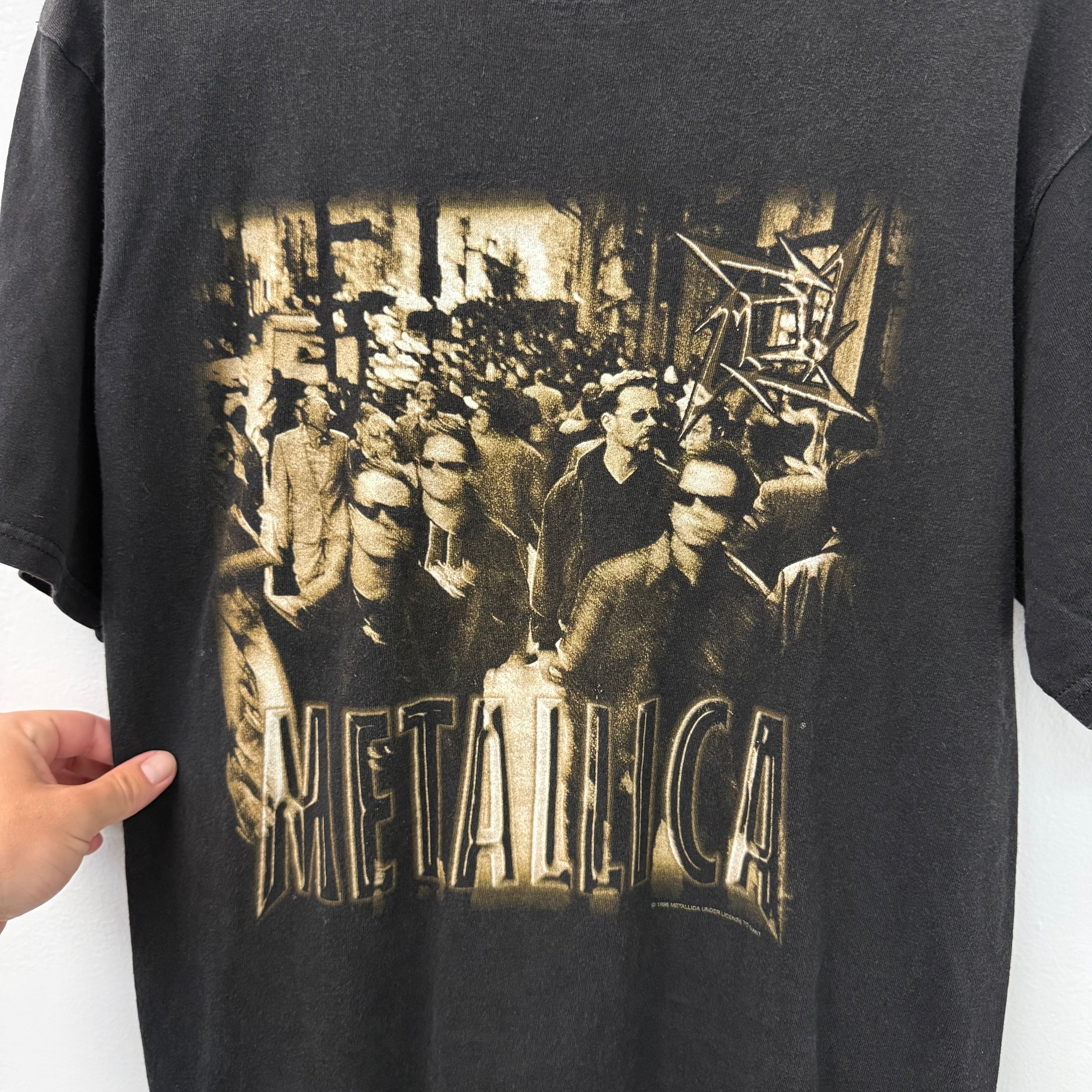Vintage Metallic Logo T-Shirt - Size XL