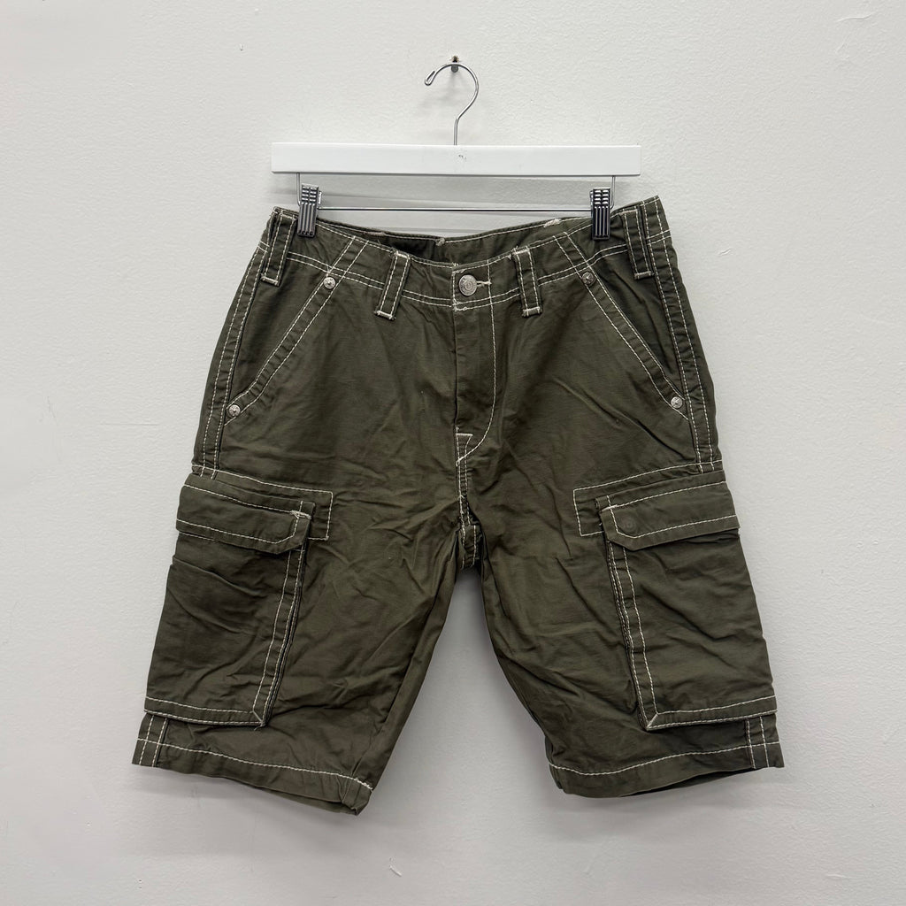 True Religion Olive Cargo Shorts - Size 30