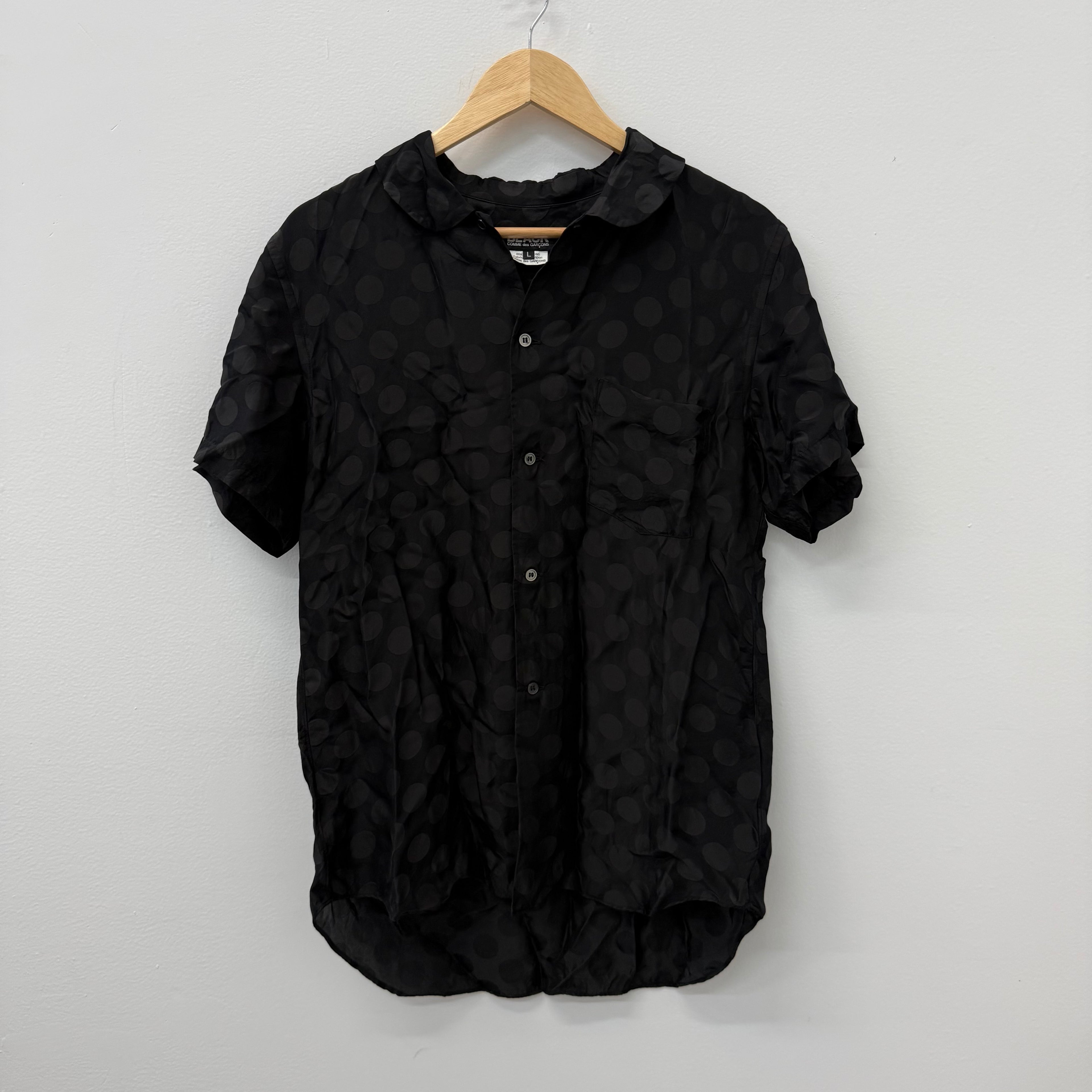 CDG BLACK Polka Dot Button Up Shirt - Size L