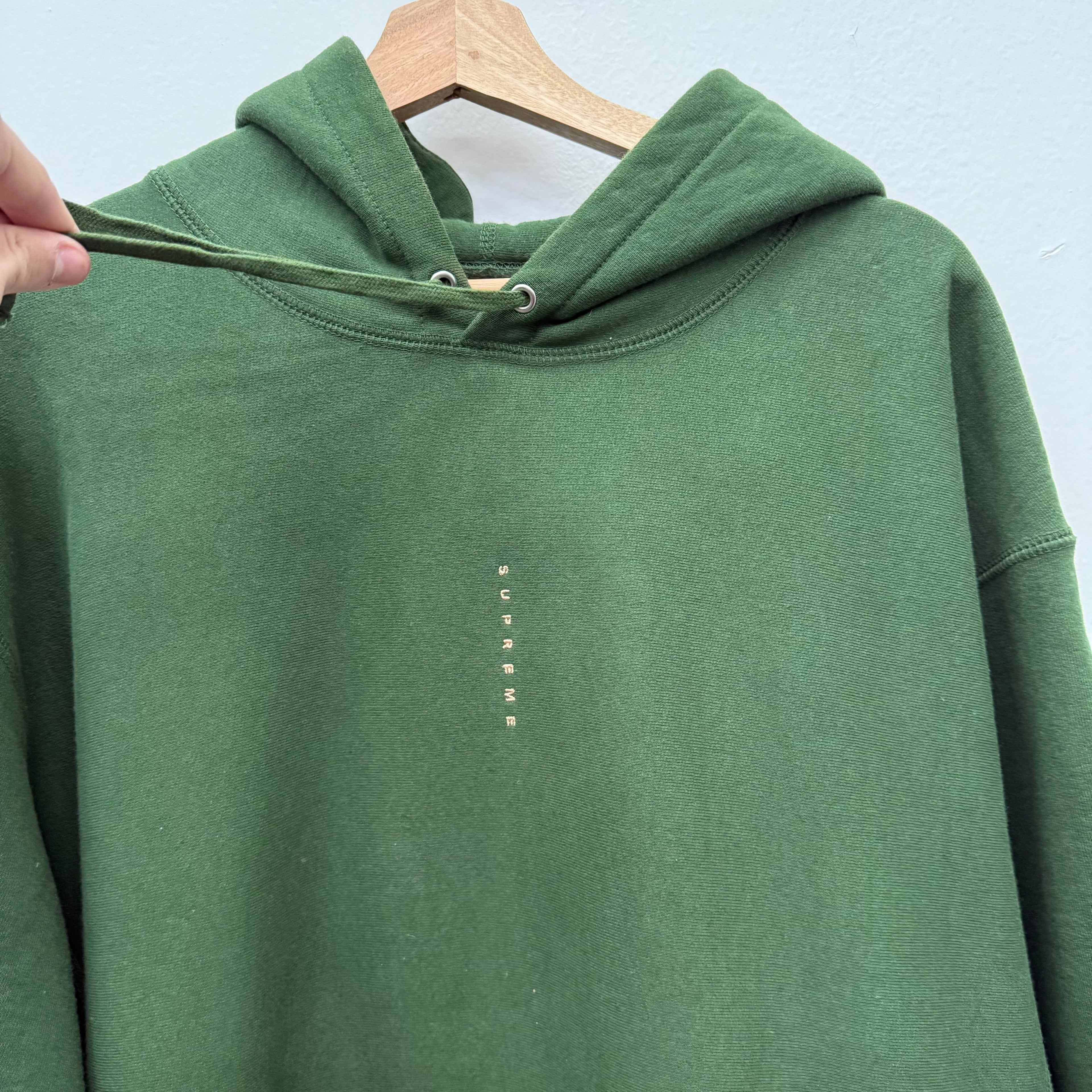 Supreme Vertical Logo Green Hoodie - Size XL