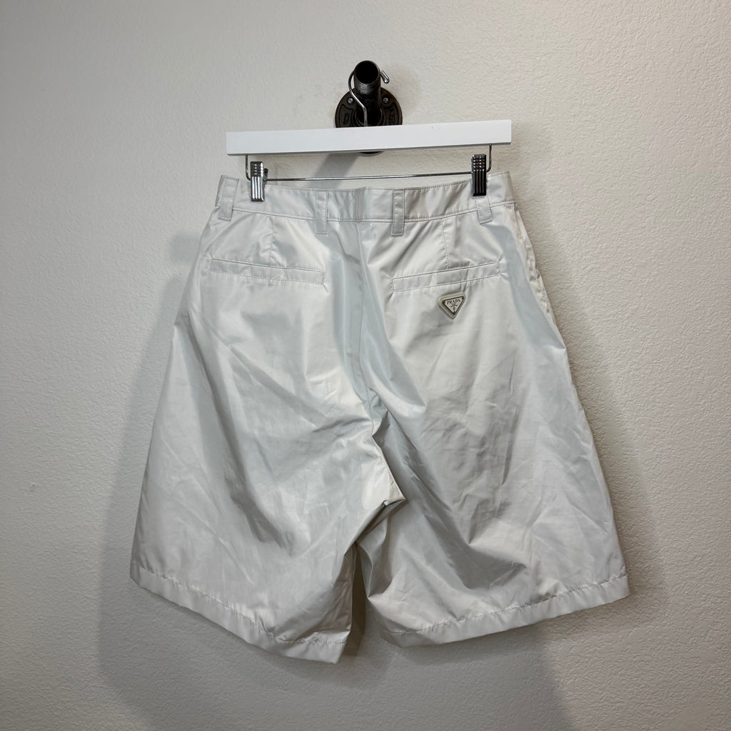 Prada White Re-Nylon Shorts - Size 50 (US 34)