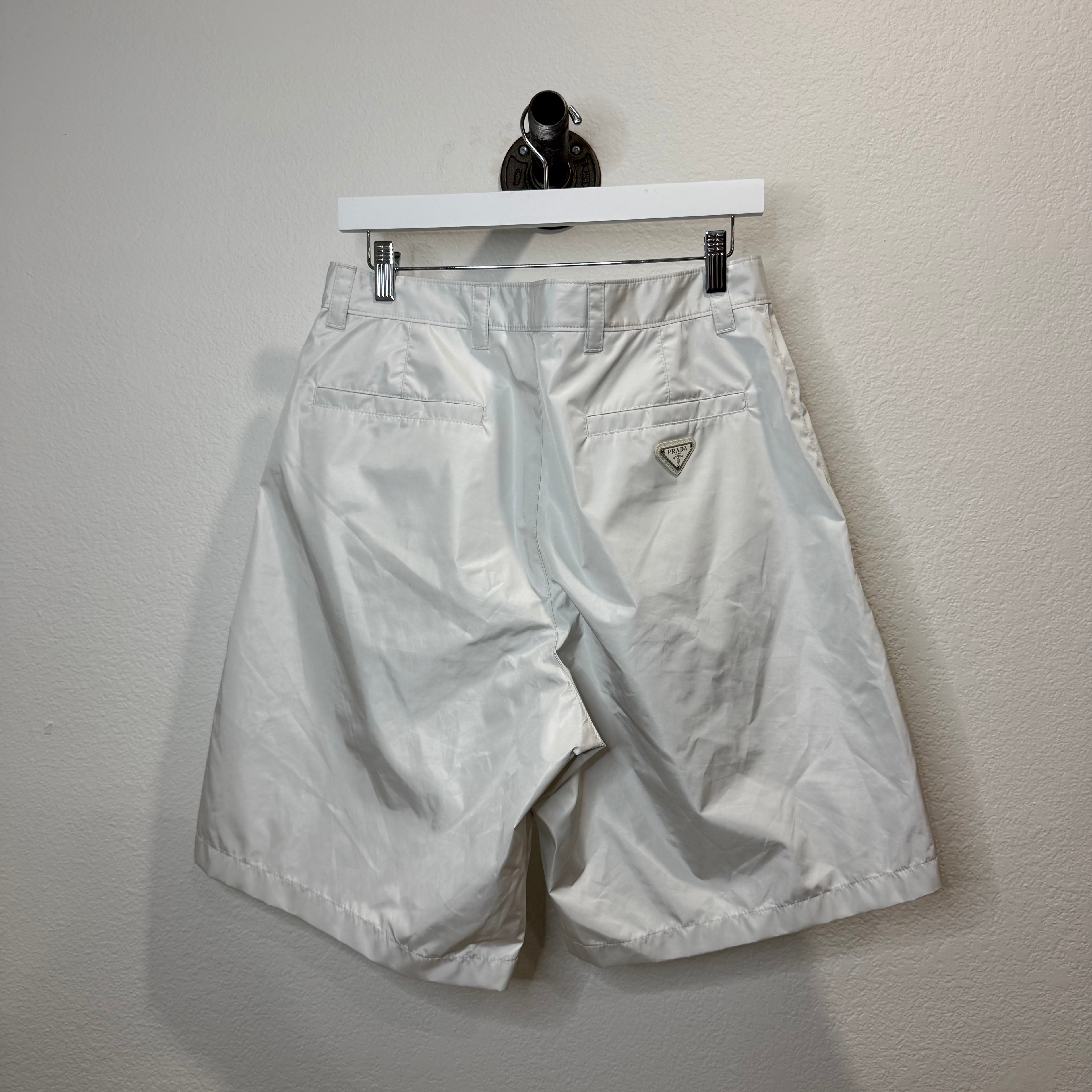 Prada White Re-Nylon Shorts - Size 50 (US 34)