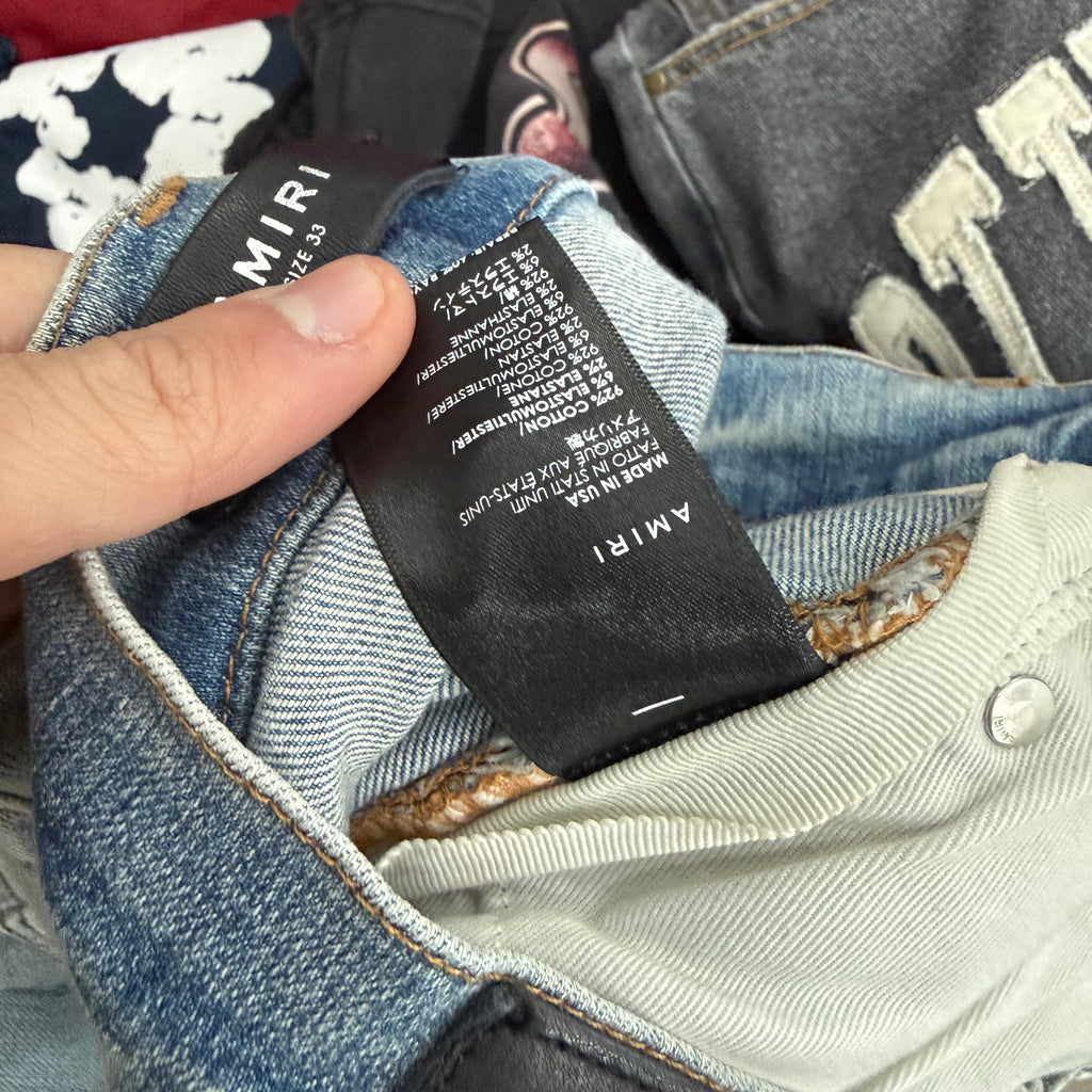 Amiri Bandana Zipper Denim Jeans - Size 33
