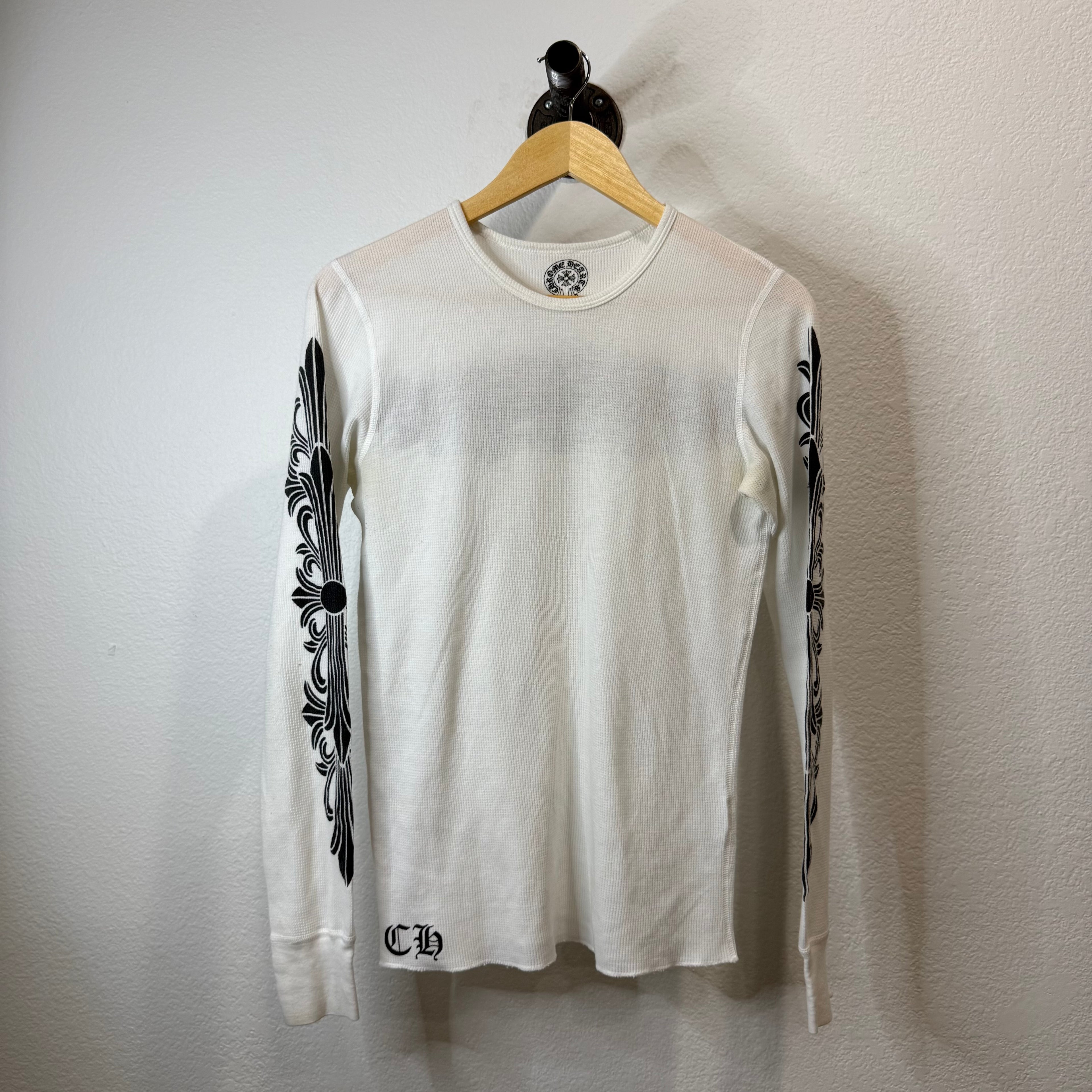 Chrome Hearts Vintage Floral Black Red Longsleeve Shirt - Size S