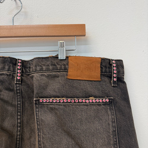 Bossi Rhinestone Black Denim Jeans - Size 40