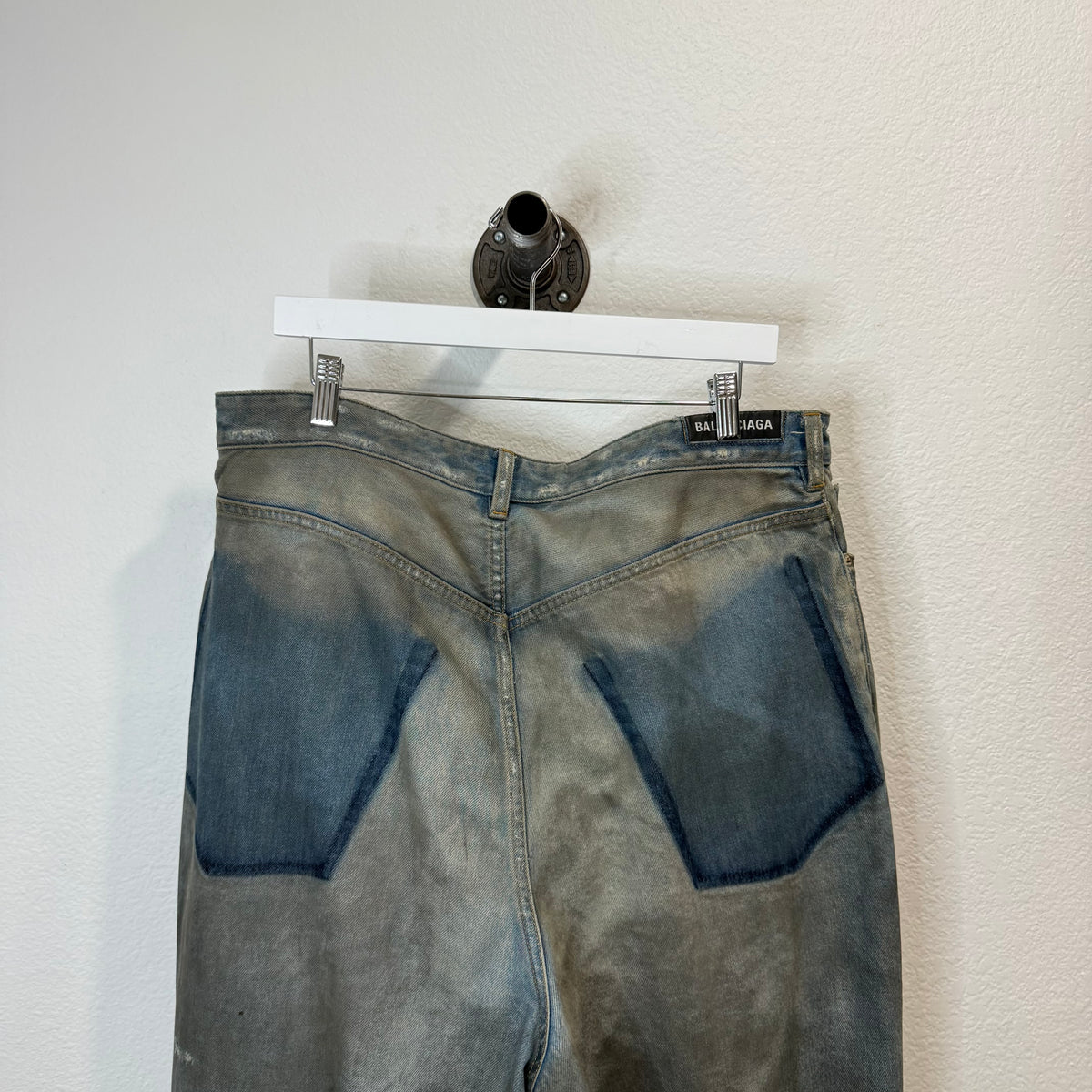 Balenciaga Mud Season Embroidered Reverse Pocket Denim Jeans - Size XL (36)
