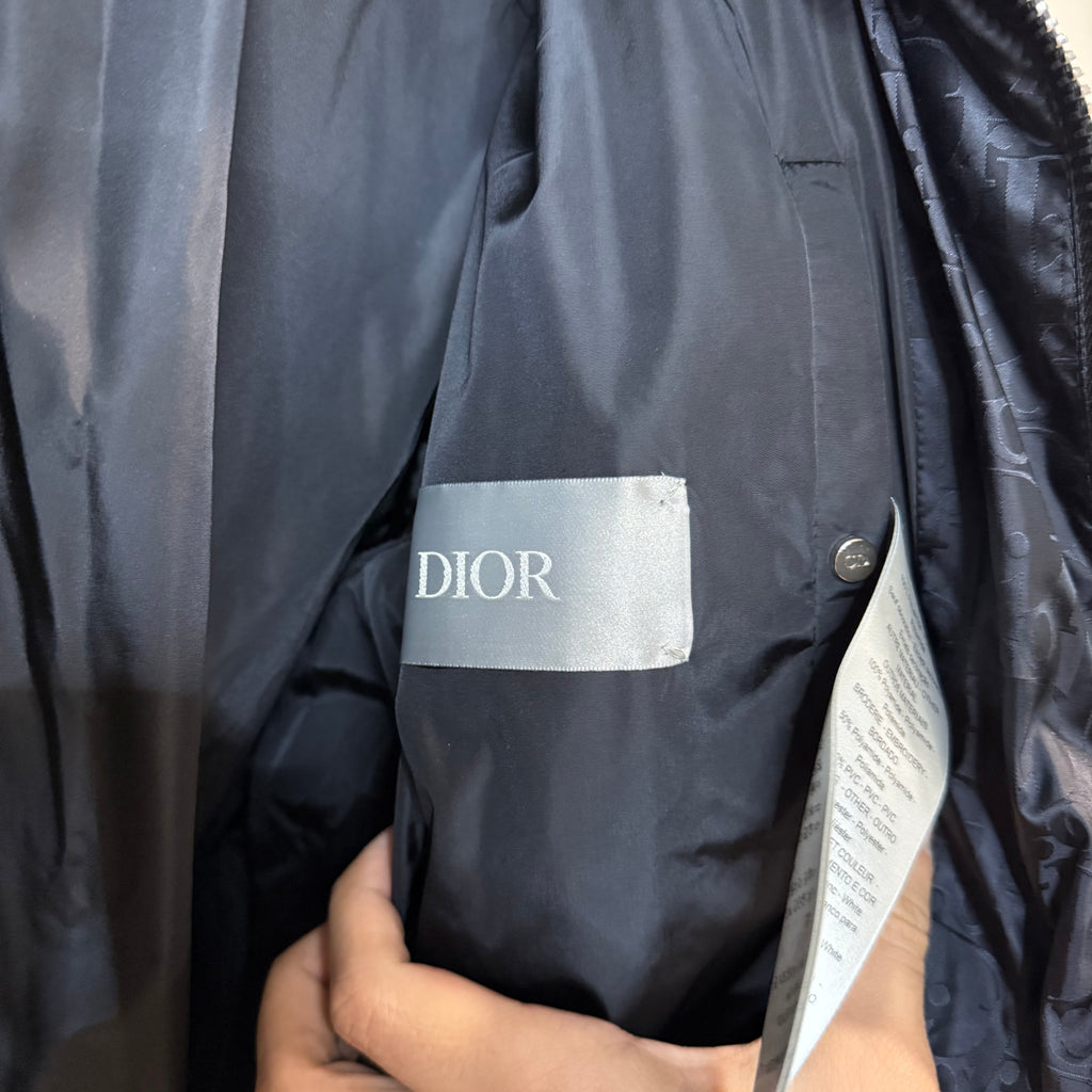 Dior Oblique Monogram Puffer Jacket Navy - Size 50 (L)