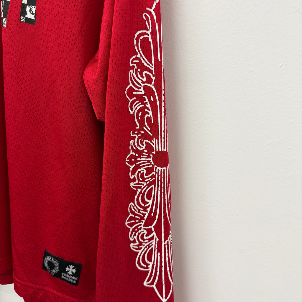 Chrome Hearts Matty Boy Form Red Longsleeve Jersey - Size L