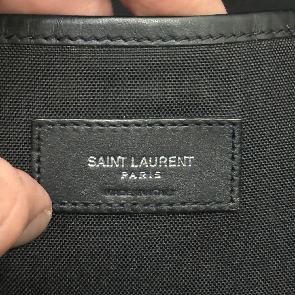 Saint Laurent Paris YSL Black Canvas Backpack