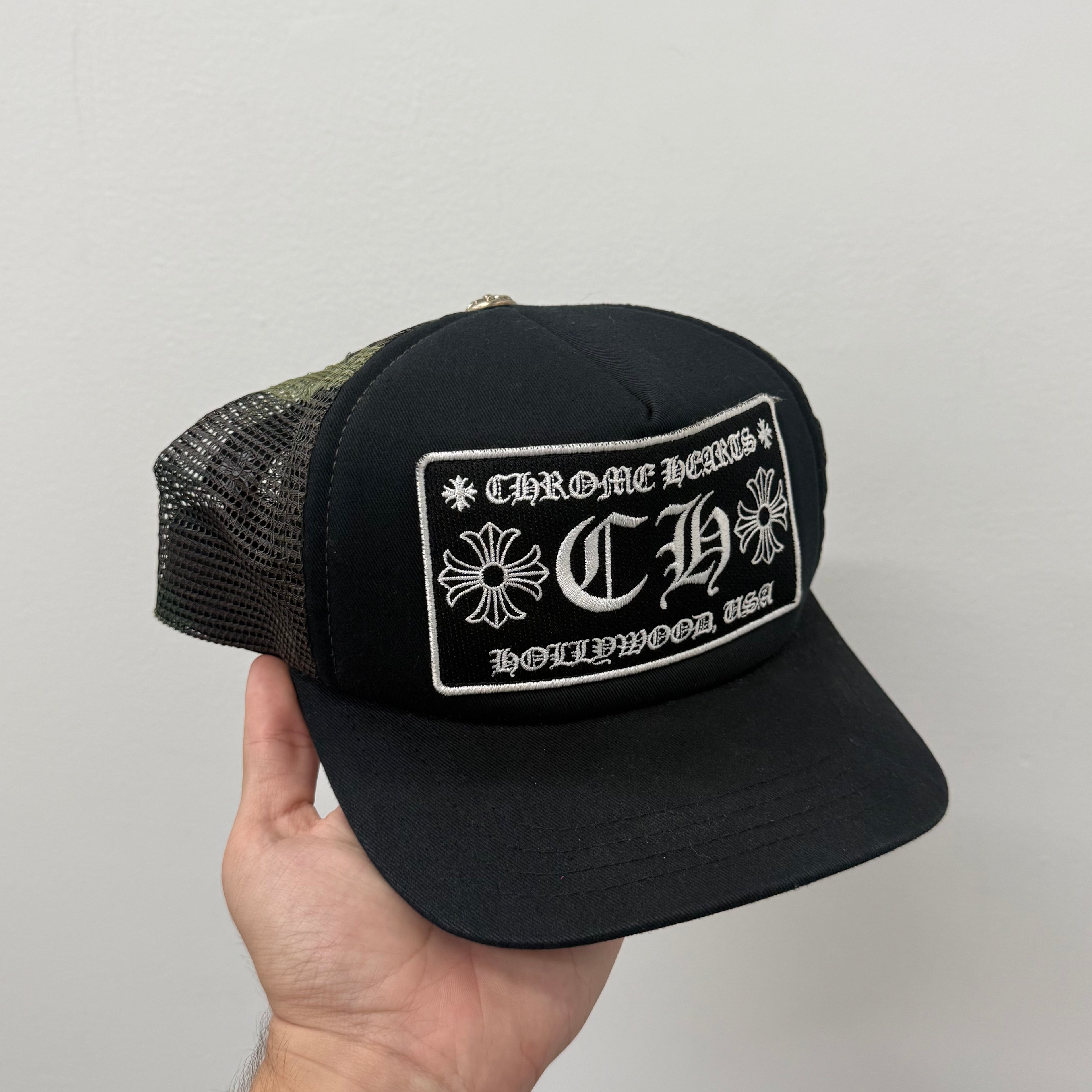 Chrome Hearts Camo Hollywood Trucker Hat