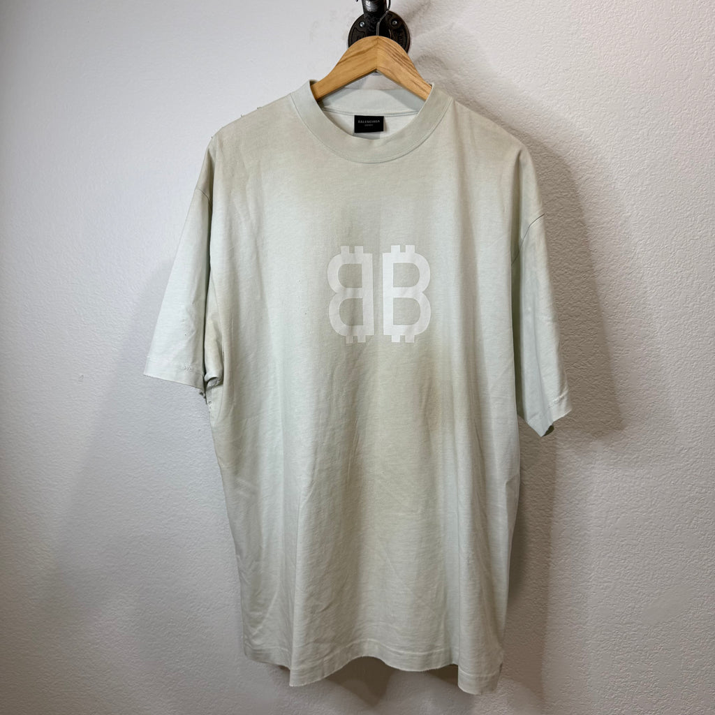 Balenciaga Crypto Currency White T-Shirt - Size M