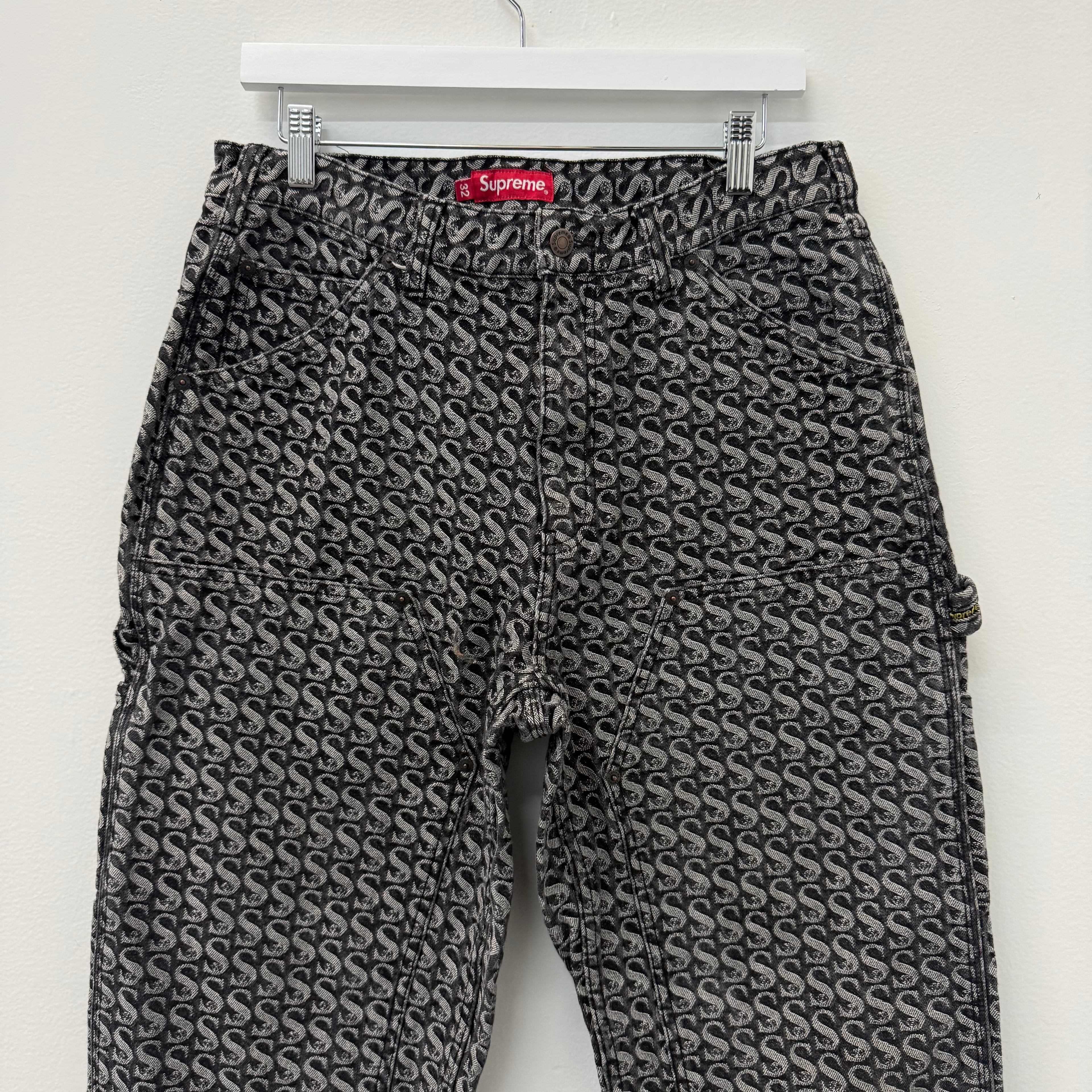 Supreme Monogram S Logo Carpenter Denim Jeans - Size 32